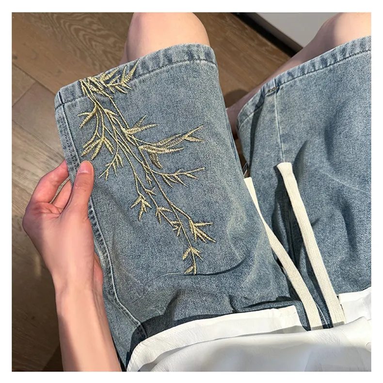 FANACULT Denim Shorts Unisex Light Blue-6