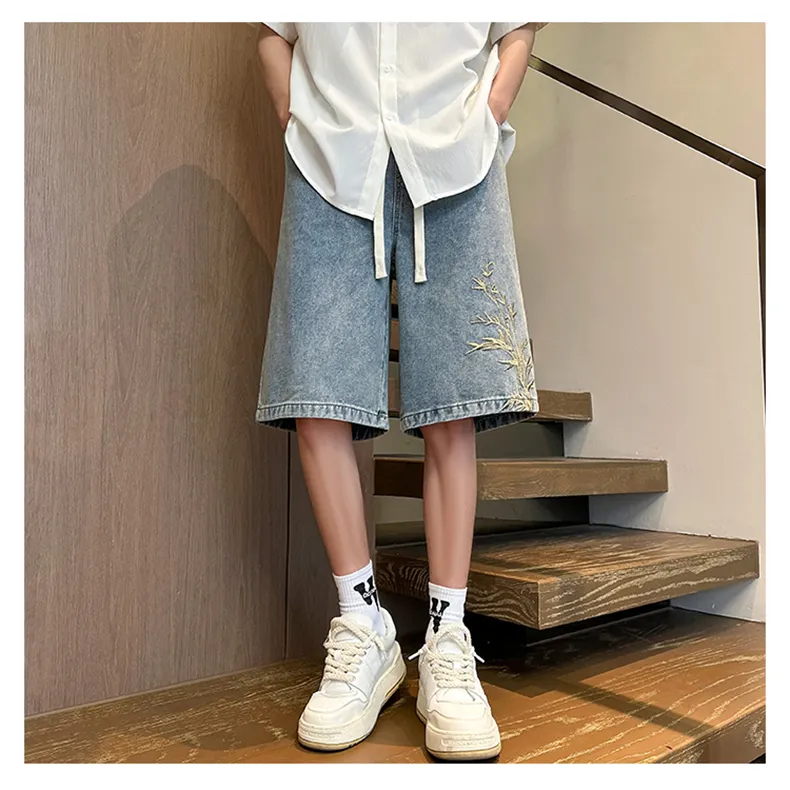 FANACULT Denim Shorts Unisex Light Blue-2