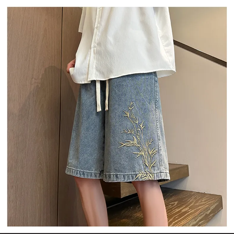 FANACULT Denim Shorts Unisex Light Blue-4