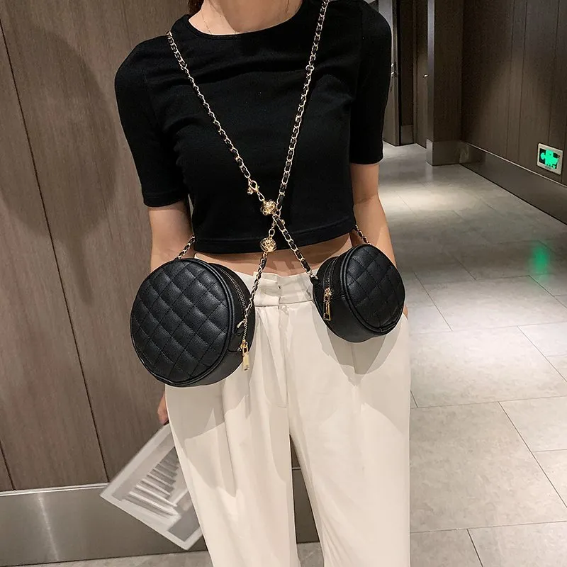 PARK DANCE PU Crossbody Bag Regular Women's White/Black-11