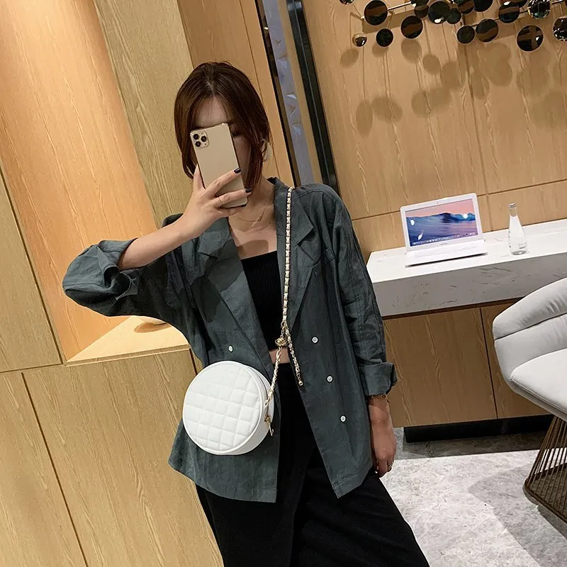 PARK DANCE PU Crossbody Bag Regular Women's White/Black-7