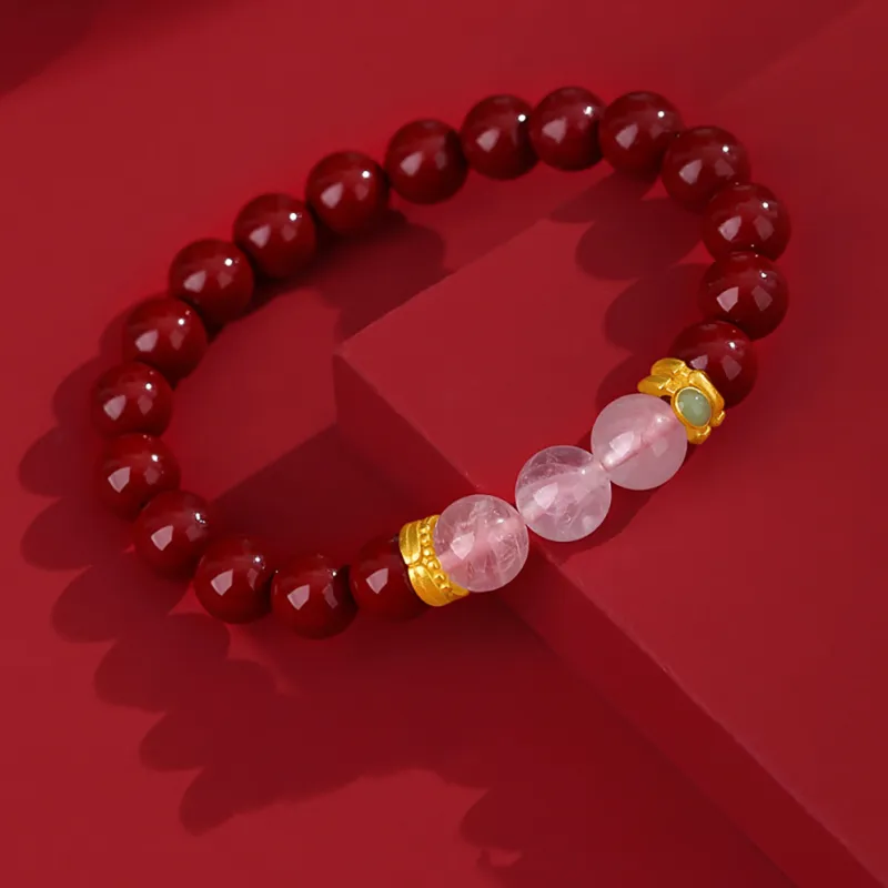 ZUIWENGLANGYASHANWENCHUANG Cinnabar Jade Bracelets Unisex-2