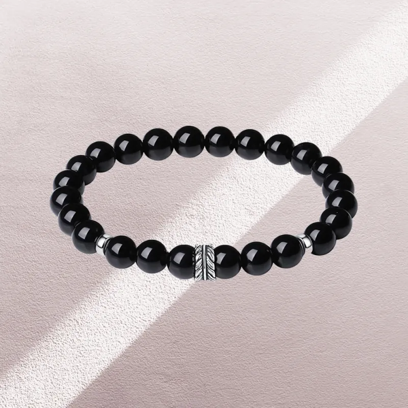ZUIWENGLANGYASHANWENCHUANG Obsidian Bracelets Unisex-1