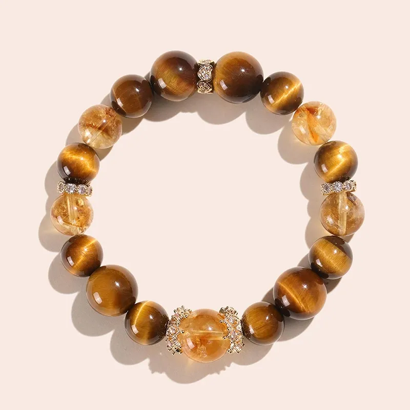 ZUIWENGLANGYASHANWENCHUANG Tiger's Eye Stone Bracelets Unisex-2