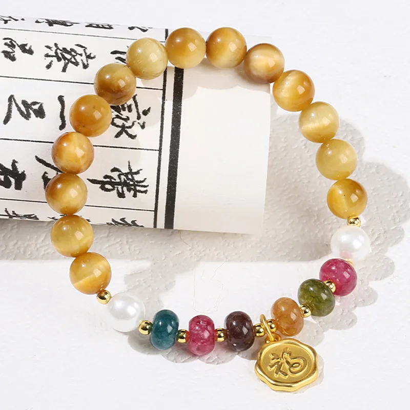 ZUIWENGLANGYASHANWENCHUANG Tiger's Eye Stone Bracelets Women's-1