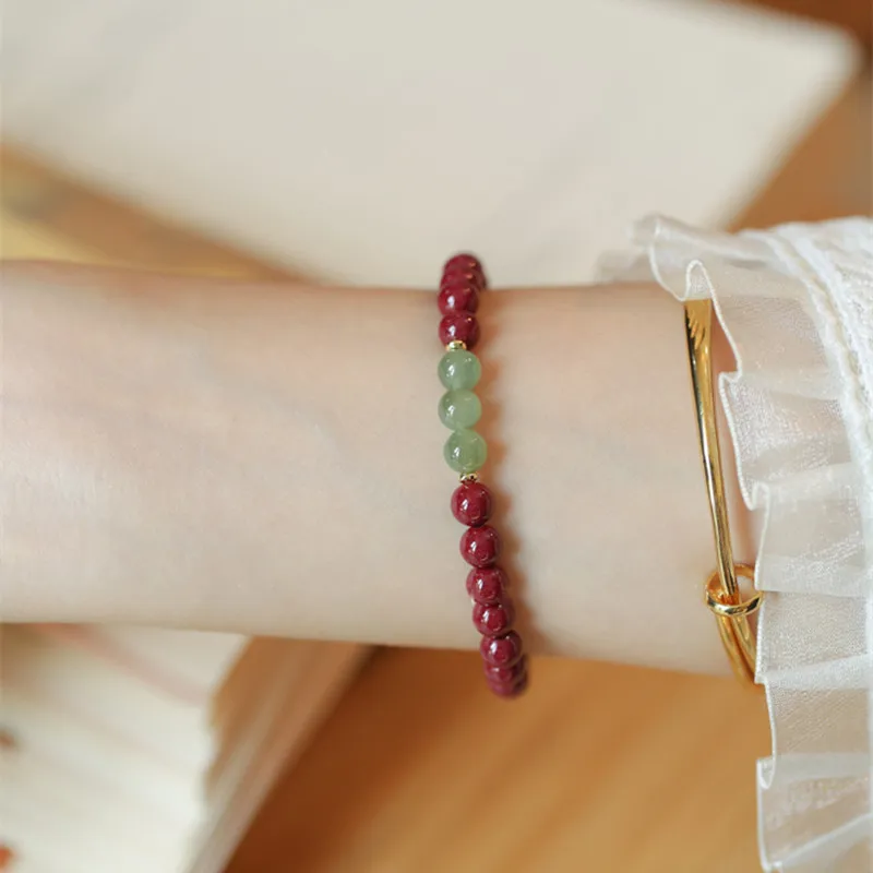 ZUIWENGLANGYASHANWENCHUANG Cinnabar Bracelets Unisex-1
