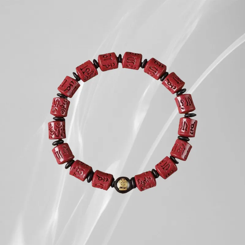 ZUIWENGLANGYASHANWENCHUANG Cinnabar Bracelets Unisex-3
