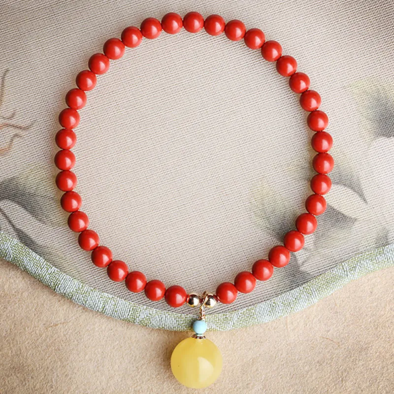 ZUIWENGLANGYASHANWENCHUANG Cinnabar Bracelets Unisex-1
