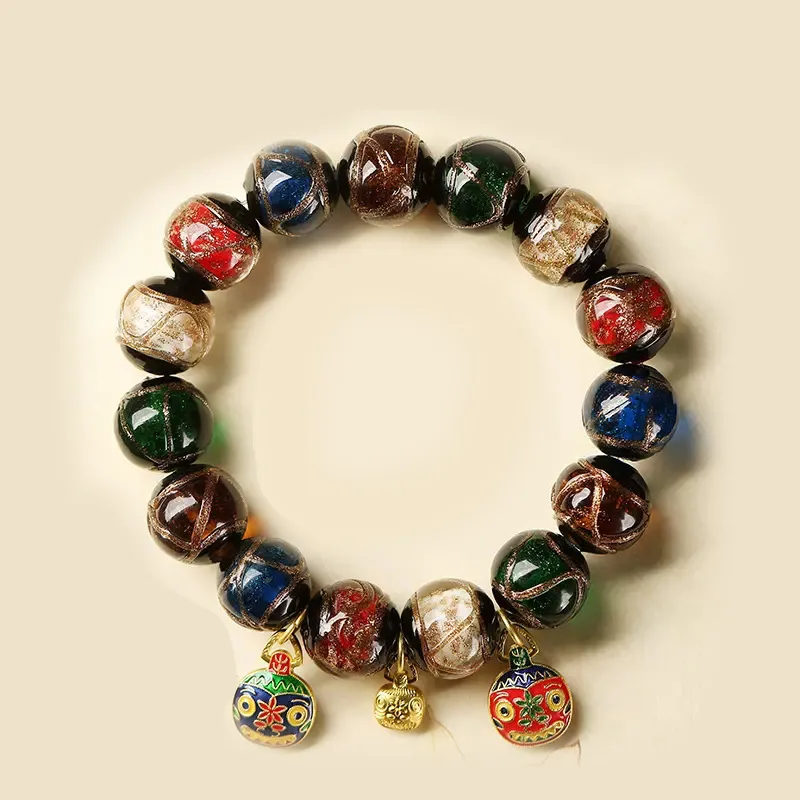 ZUIWENGLANGYASHANWENCHUANG Colored Glaze Bracelets Unisex-2