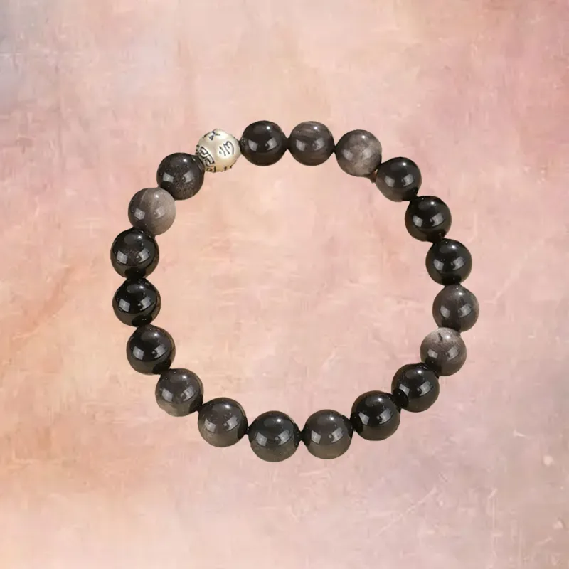 ZUIWENGLANGYASHANWENCHUANG Obsidian Bracelets Unisex-3