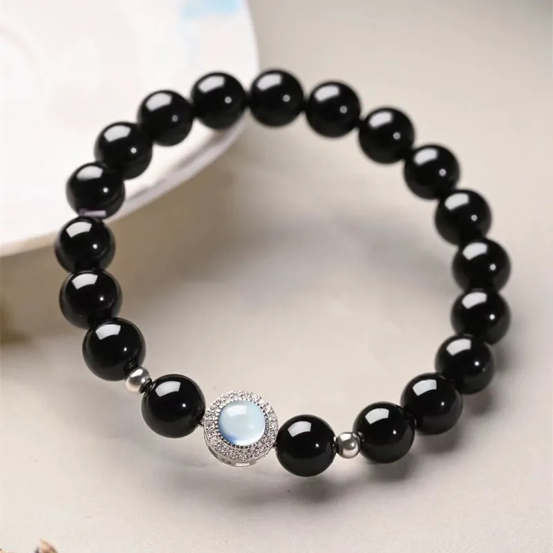 ZUIWENGLANGYASHANWENCHUANG Obsidian Bracelets Unisex-1