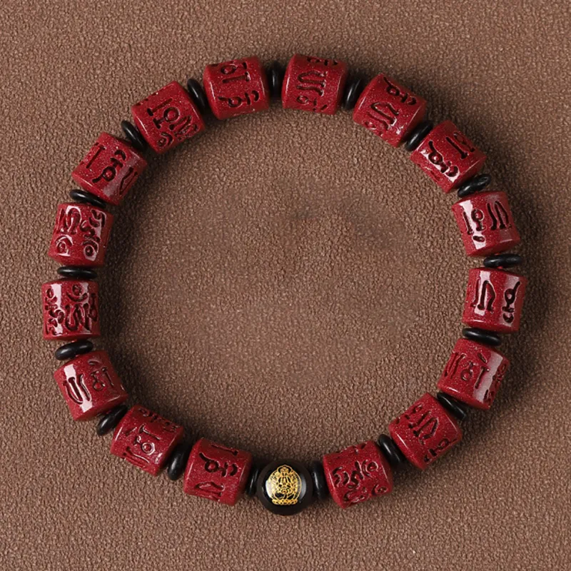 ZUIWENGLANGYASHANWENCHUANG Cinnabar Bracelets Unisex-1