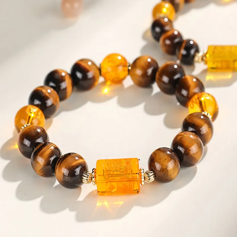 ZUIWENGLANGYASHANWENCHUANG Tiger's Eye Stone Jade Bracelets Unisex-2