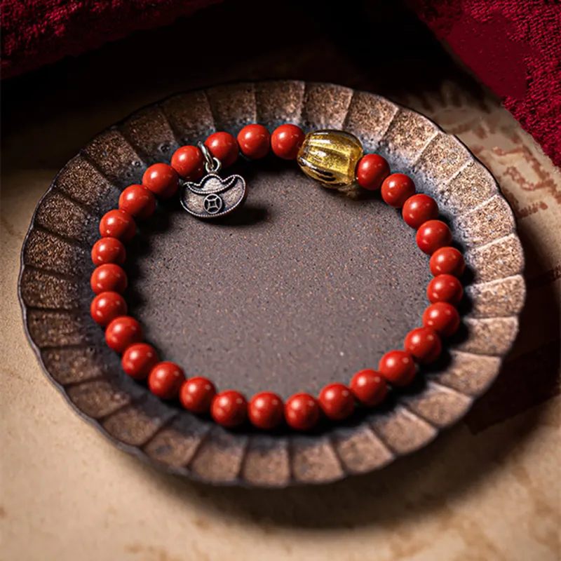 ZUIWENGLANGYASHANWENCHUANG Cinnabar Bracelets Unisex-1