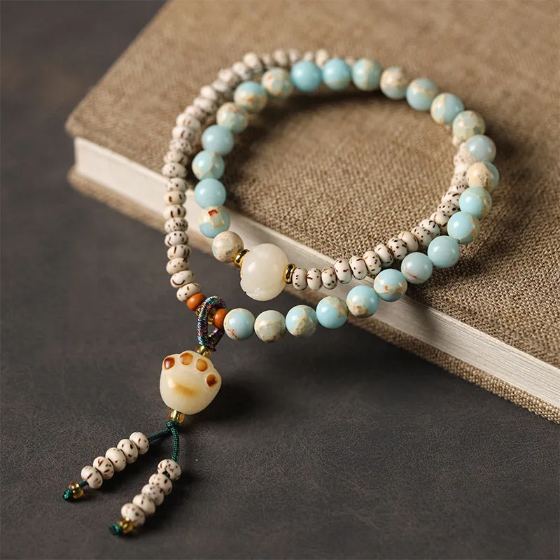 ZUIWENGLANGYASHANWENCHUANG Star Moon Bodhi Seeds Bracelets Unisex-2