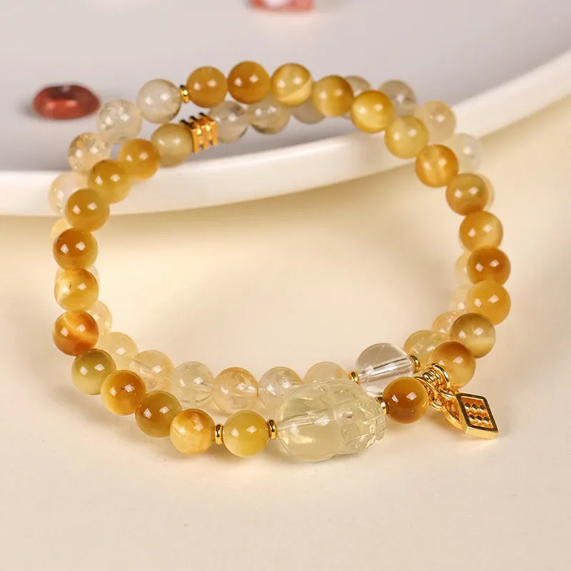 ZUIWENGLANGYASHANWENCHUANG Tiger's Eye Stone Bracelets Unisex-2