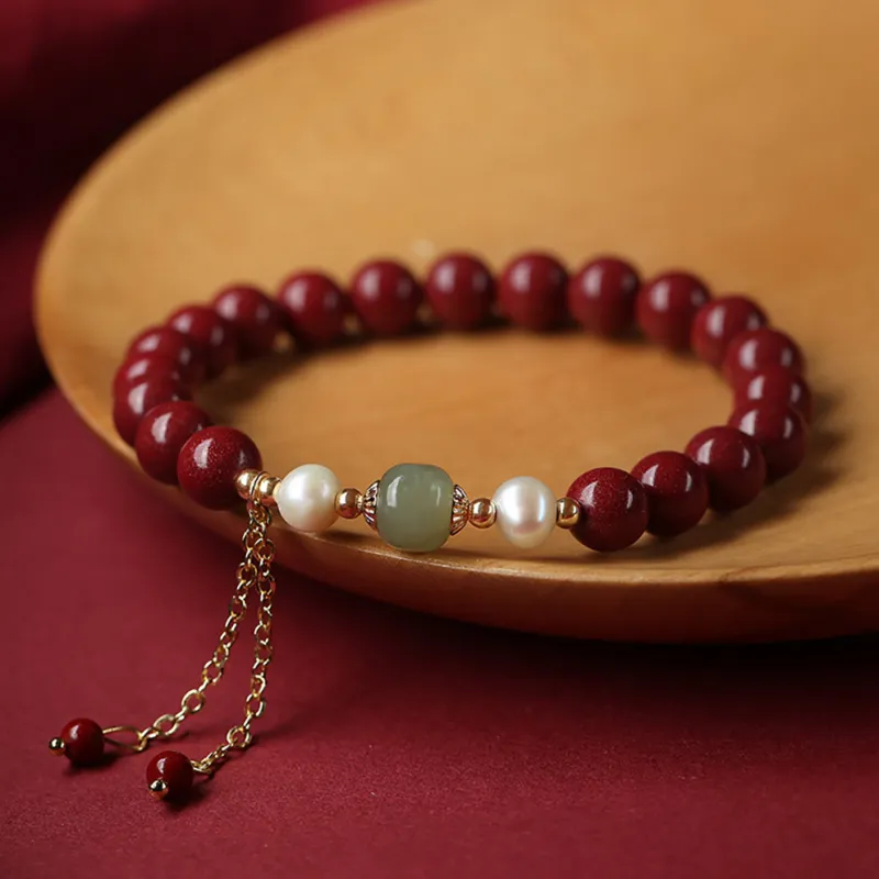 ZUIWENGLANGYASHANWENCHUANG Cinnabar Bracelets Unisex-1