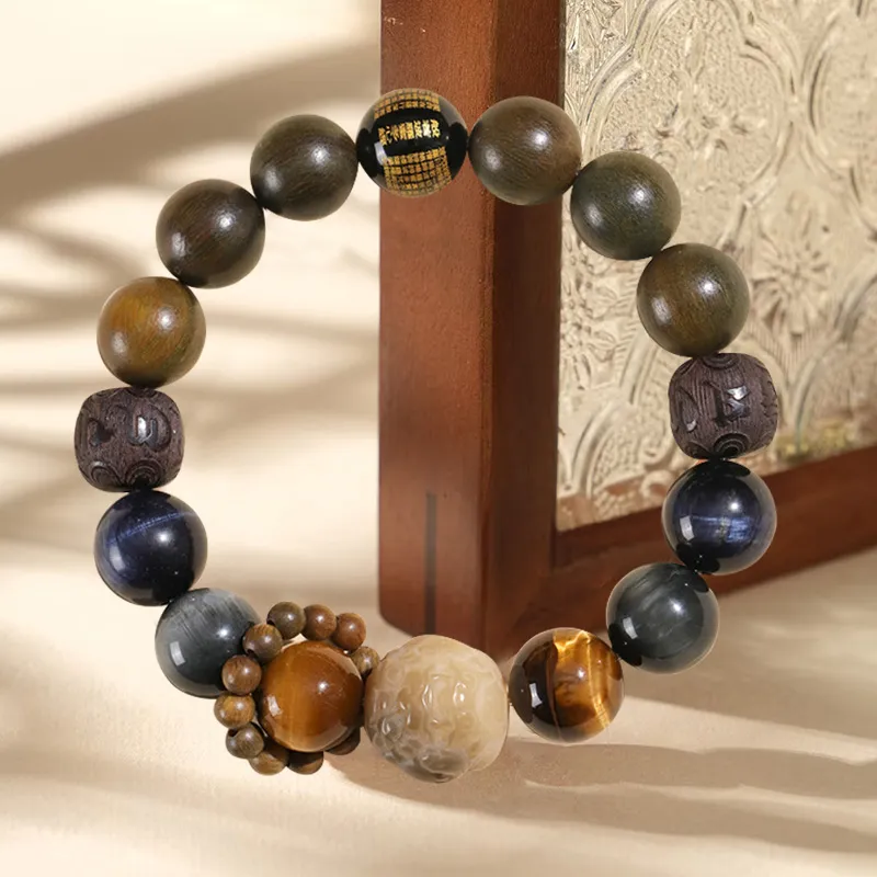 ZUIWENGLANGYASHANWENCHUANG Green Sandalwood Bracelets Unisex-1