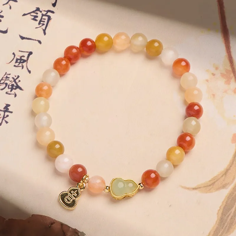 ZUIWENGLANGYASHANWENCHUANG Golden Silk Jade Bracelets Women's-2