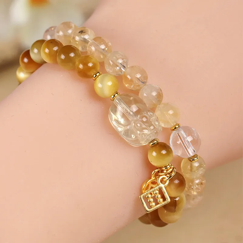 ZUIWENGLANGYASHANWENCHUANG Tiger's Eye Stone Bracelets Unisex-1