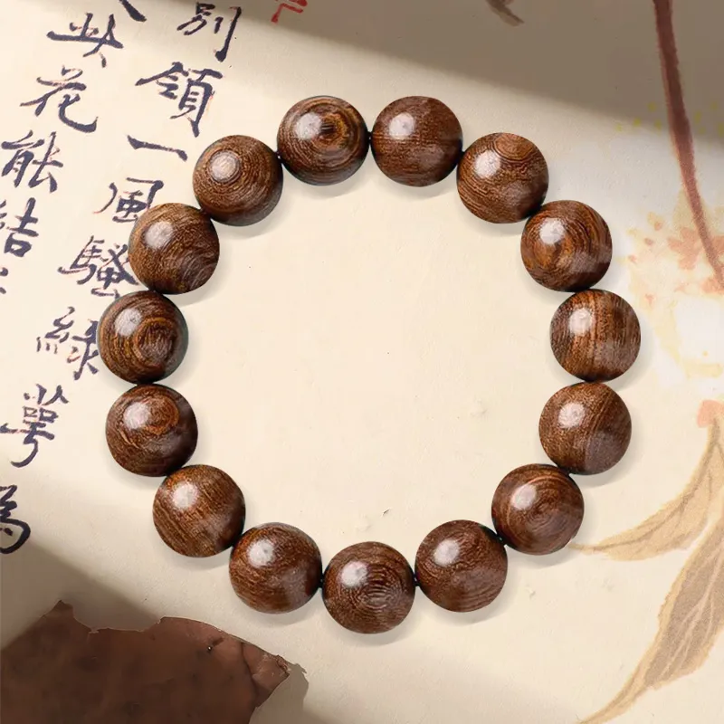 ZUIWENGLANGYASHANWENCHUANG Golden Sandalwood Bracelets Men's-2