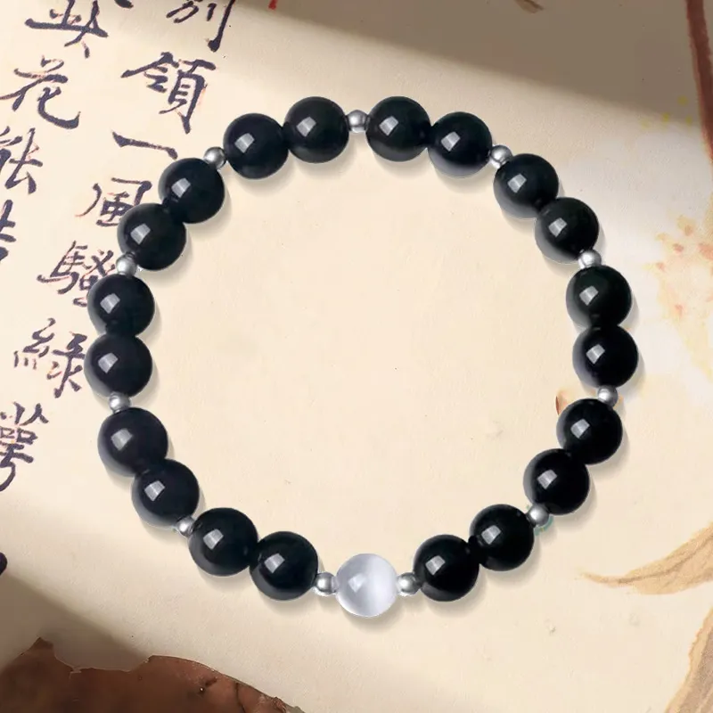 ZUIWENGLANGYASHANWENCHUANG Obsidian Jade Bracelets Unisex-1