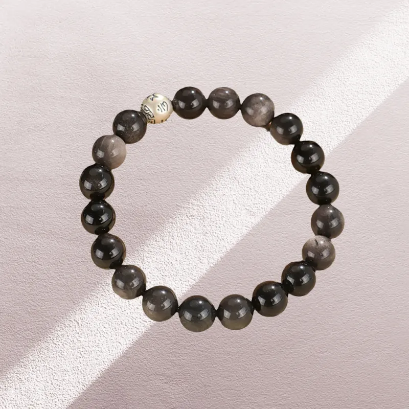 ZUIWENGLANGYASHANWENCHUANG Obsidian Bracelets Unisex-2
