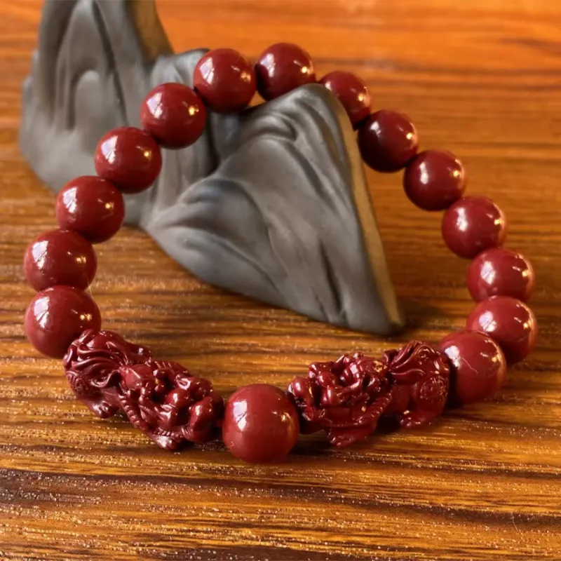 ZUIWENGLANGYASHANWENCHUANG Cinnabar Bracelets Unisex-1