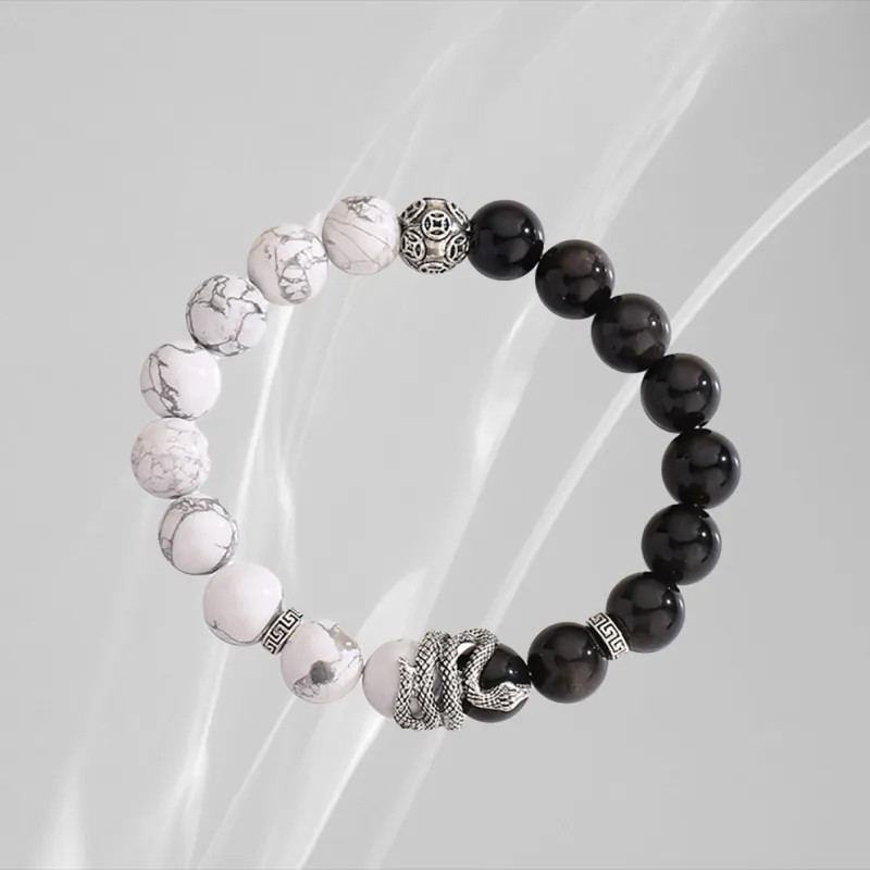 ZUIWENGLANGYASHANWENCHUANG Obsidian Bracelets Unisex-1