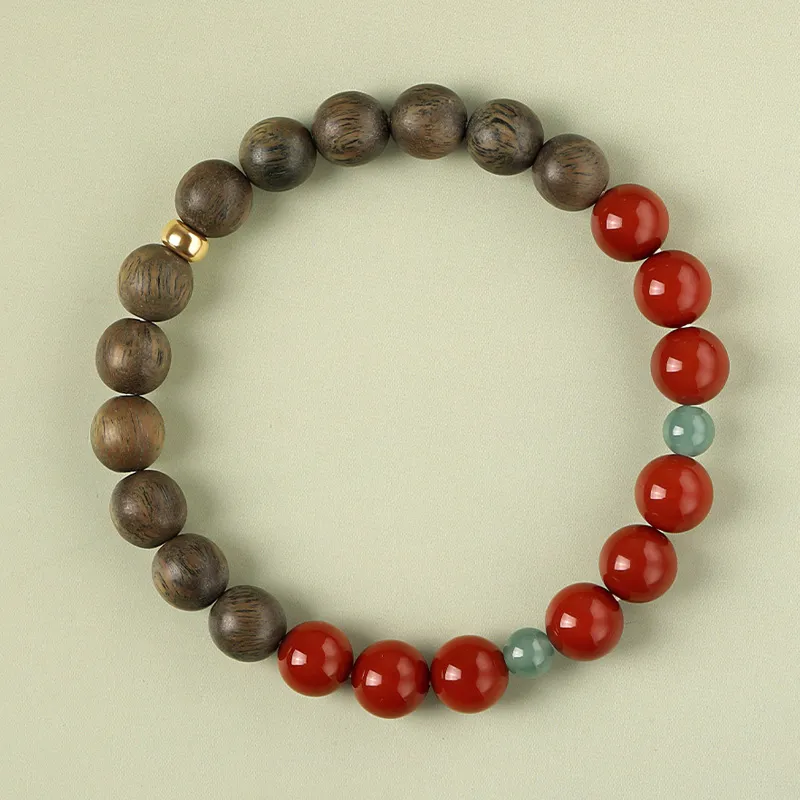 ZUIWENGLANGYASHANWENCHUANG Green Sandalwood Bracelets Unisex-1