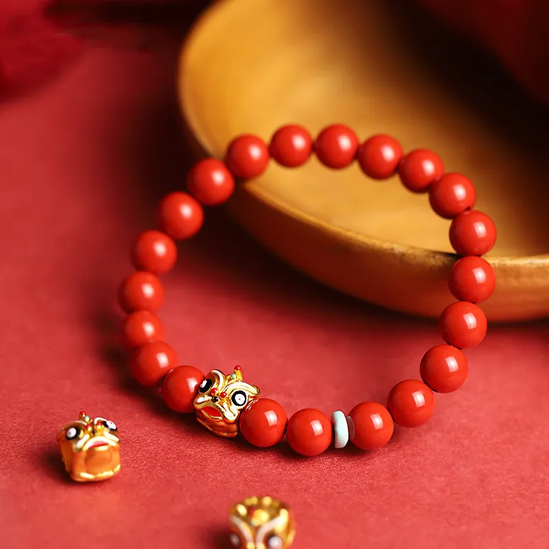 ZUIWENGLANGYASHANWENCHUANG Cinnabar Bracelets Unisex-3