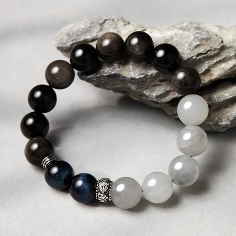 ZUIWENGLANGYASHANWENCHUANG Obsidian Jade Bracelets Unisex-1