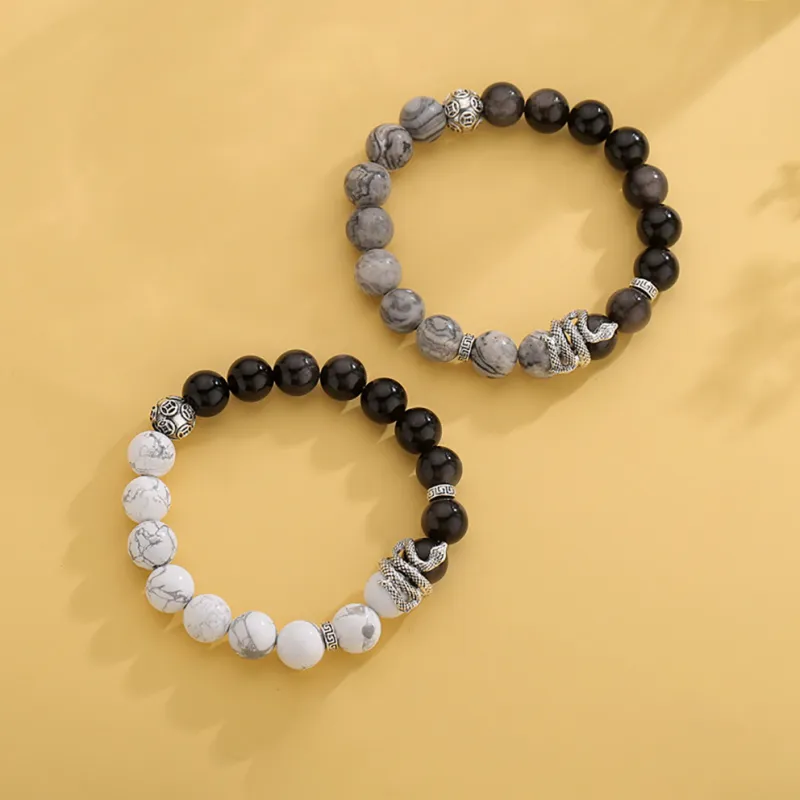 ZUIWENGLANGYASHANWENCHUANG Obsidian Bracelets Unisex-10