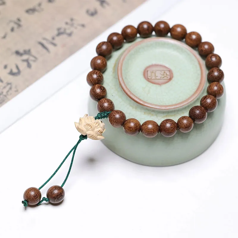 ZUIWENGLANGYASHANWENCHUANG Green Sandalwood Bracelets Unisex-1