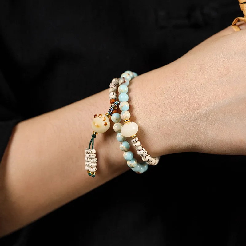 ZUIWENGLANGYASHANWENCHUANG Star Moon Bodhi Seeds Bracelets Unisex-1