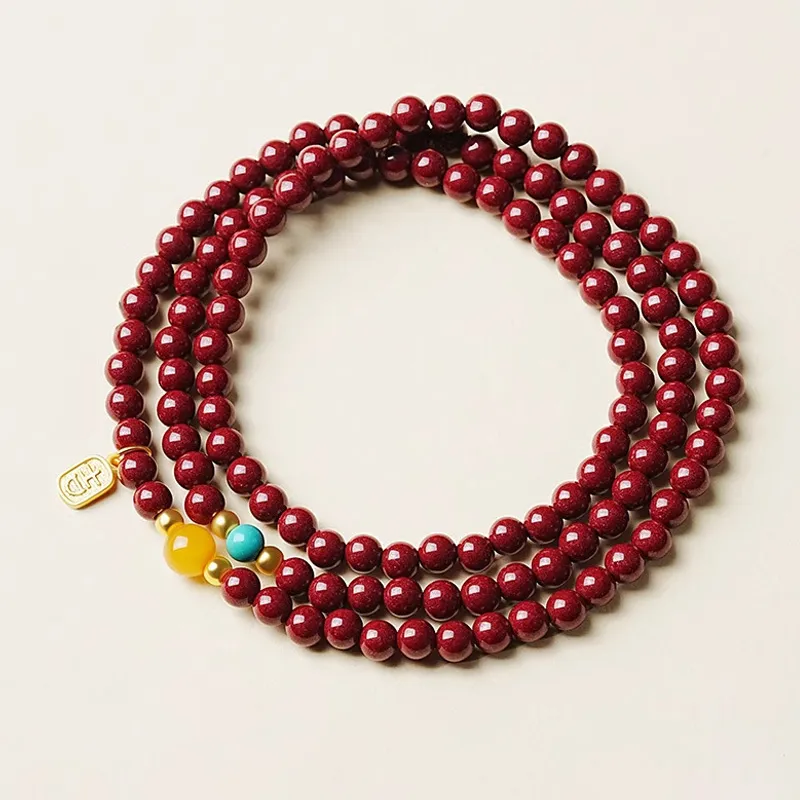 ZUIWENGLANGYASHANWENCHUANG Cinnabar Bracelets Unisex-2