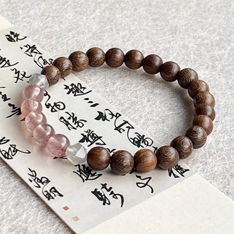 ZUIWENGLANGYASHANWENCHUANG Golden Sandalwood Bracelets Women's-1