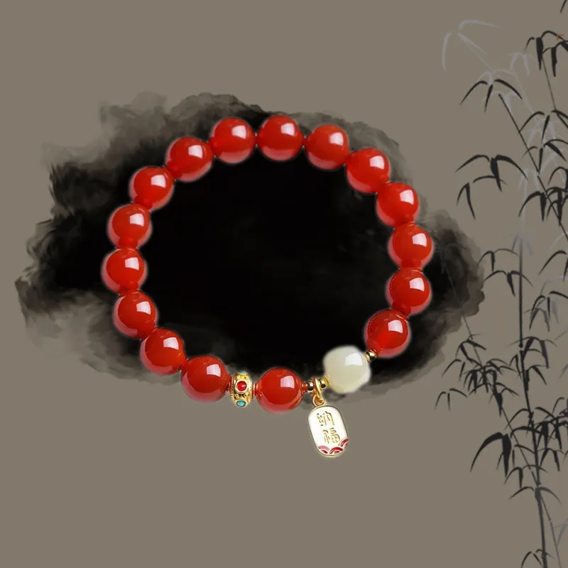 ZUIWENGLANGYASHANWENCHUANG Cinnabar Bracelets Unisex-1