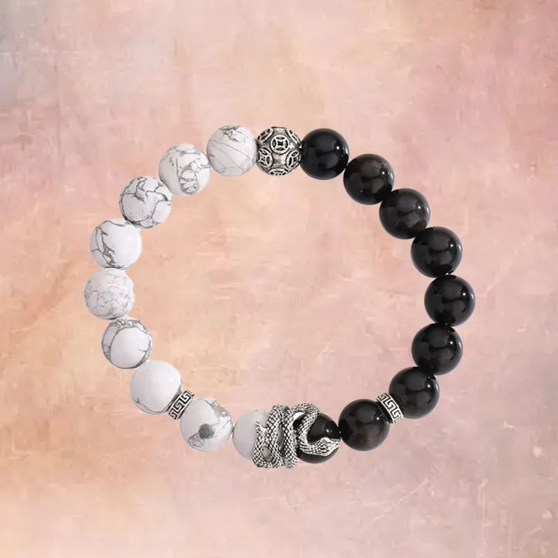 ZUIWENGLANGYASHANWENCHUANG Obsidian Bracelets Unisex-2