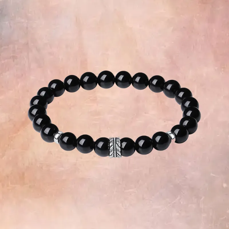 ZUIWENGLANGYASHANWENCHUANG Obsidian Bracelets Unisex-2