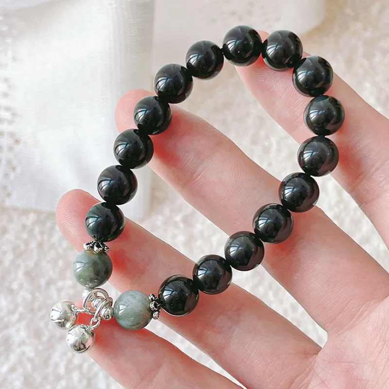 ZUIWENGLANGYASHANWENCHUANG Obsidian Bracelets Unisex-10