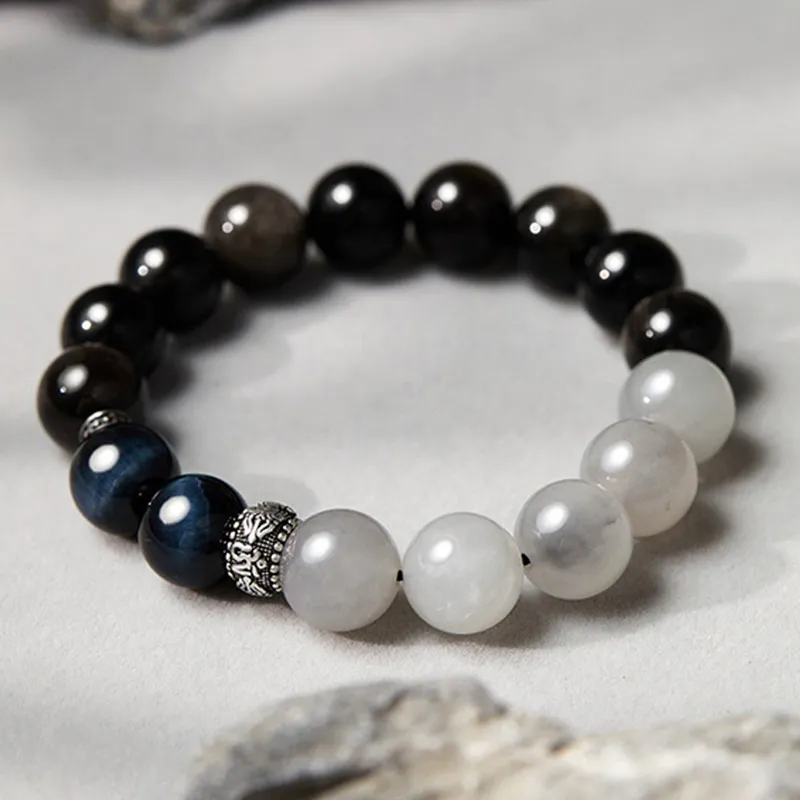 ZUIWENGLANGYASHANWENCHUANG Obsidian Jade Bracelets Unisex-2