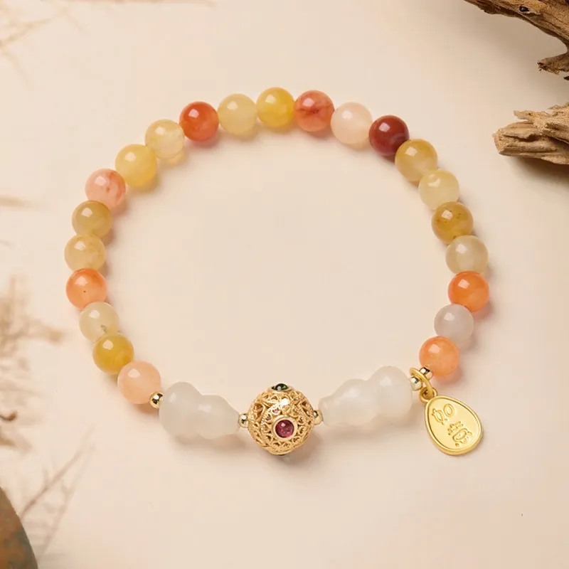 ZUIWENGLANGYASHANWENCHUANG Golden Silk Jade Bracelets Women's-1