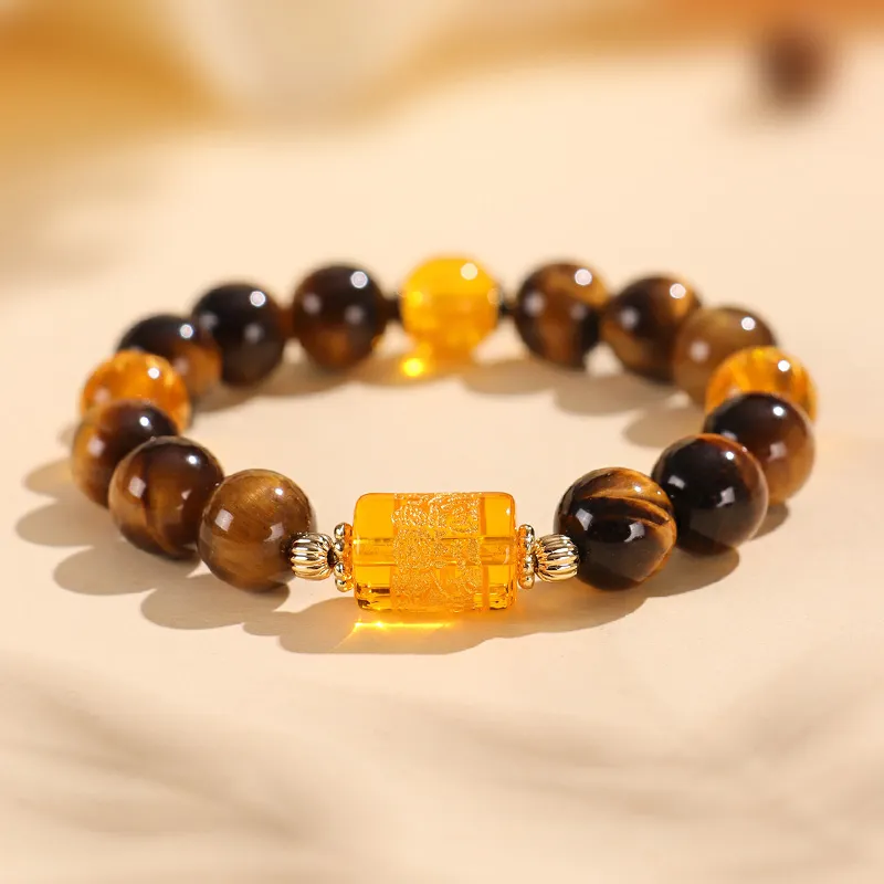 ZUIWENGLANGYASHANWENCHUANG Tiger's Eye Stone Bracelets Unisex-1