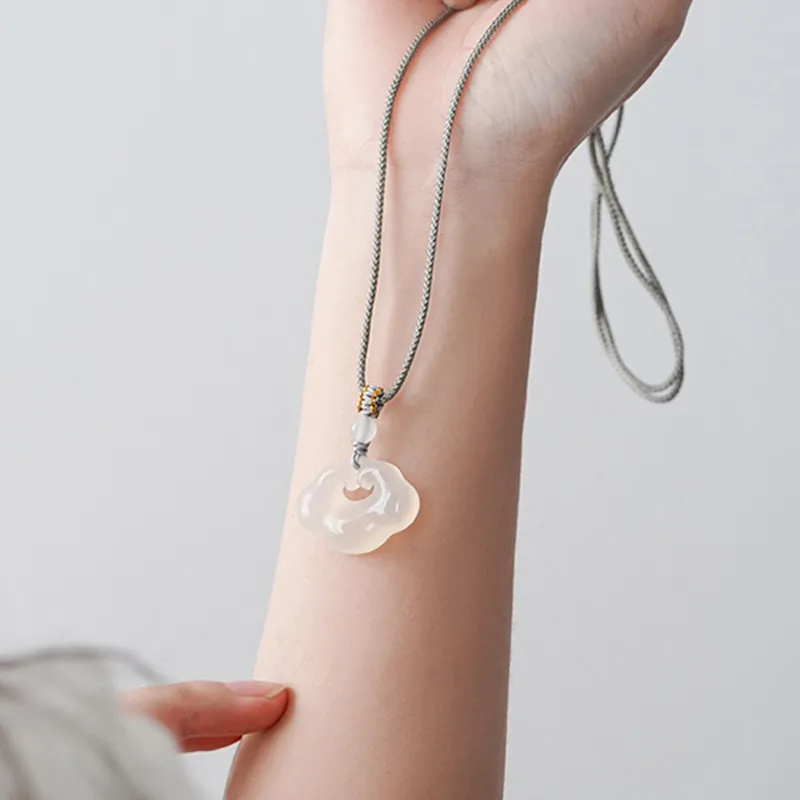 ZUIWENGLANGYASHANWENCHUANG Chalcedony Jade Necklaces Women's-3