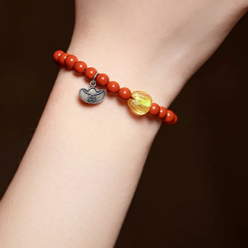 ZUIWENGLANGYASHANWENCHUANG Cinnabar Bracelets Unisex-2