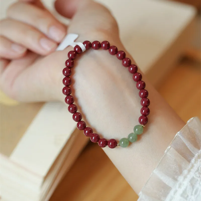 ZUIWENGLANGYASHANWENCHUANG Cinnabar Bracelets Unisex-3