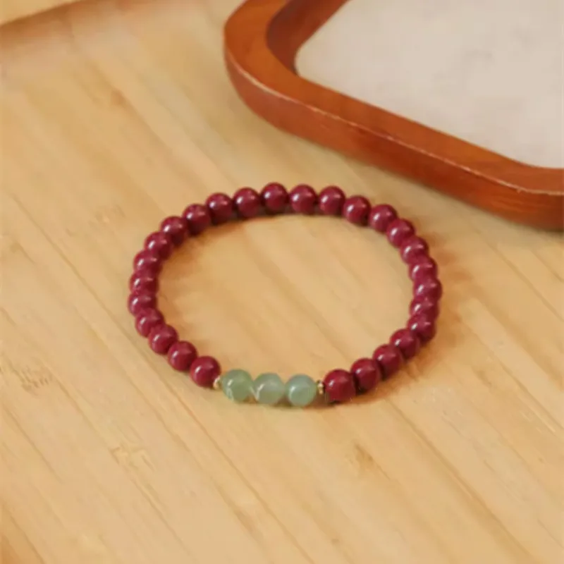 ZUIWENGLANGYASHANWENCHUANG Cinnabar Bracelets Unisex-2