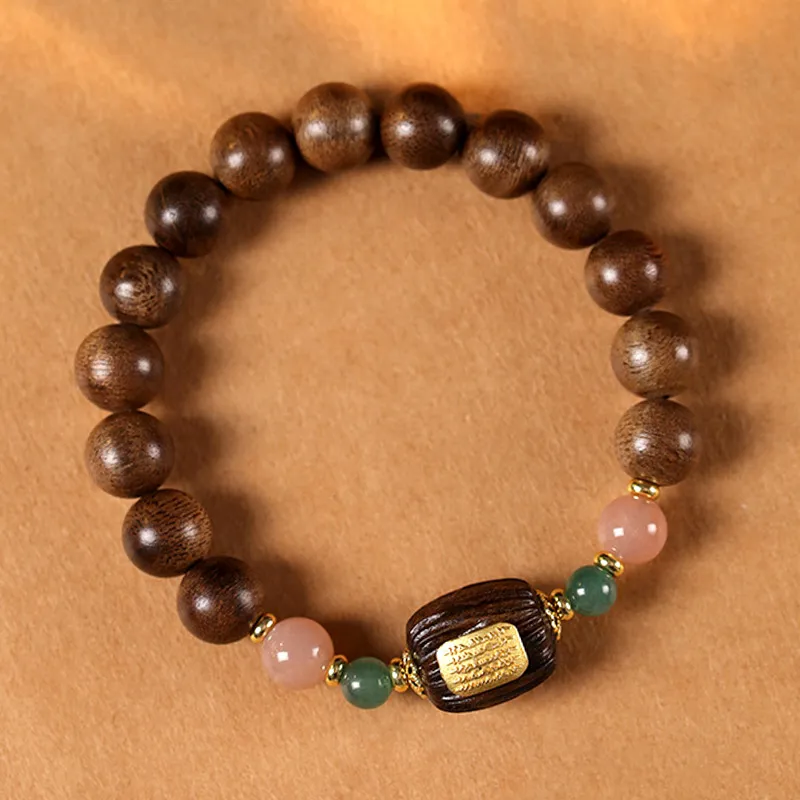 ZUIWENGLANGYASHANWENCHUANG Golden Sandalwood Bracelets Unisex-2