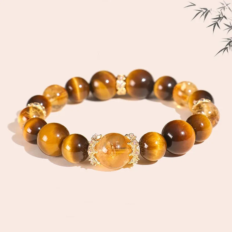 ZUIWENGLANGYASHANWENCHUANG Tiger's Eye Stone Bracelets Unisex-1